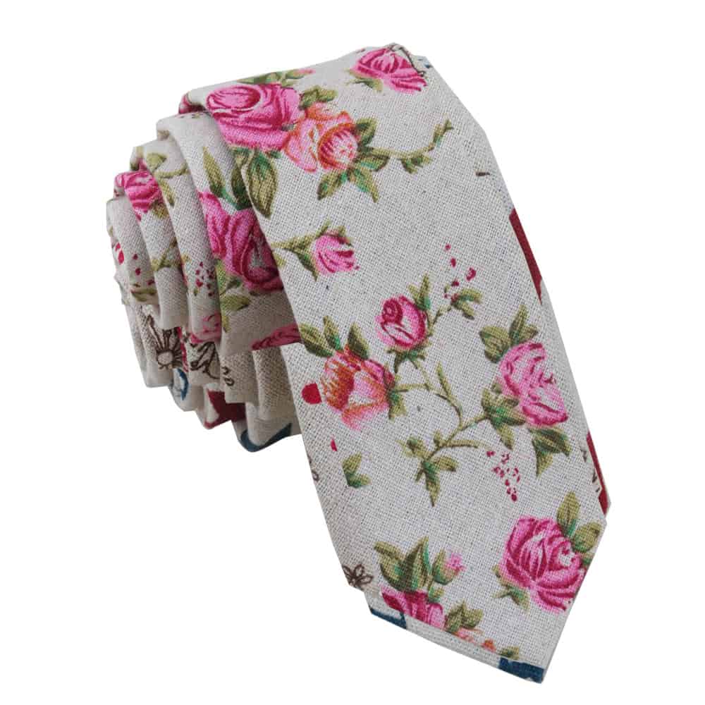 Printed linen tie (3)